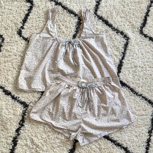 New Christy Dawn Leni PJ Tank Top and Shorts Set 100% Cotton Bleu Phlox Size M - Picture 8 of 12